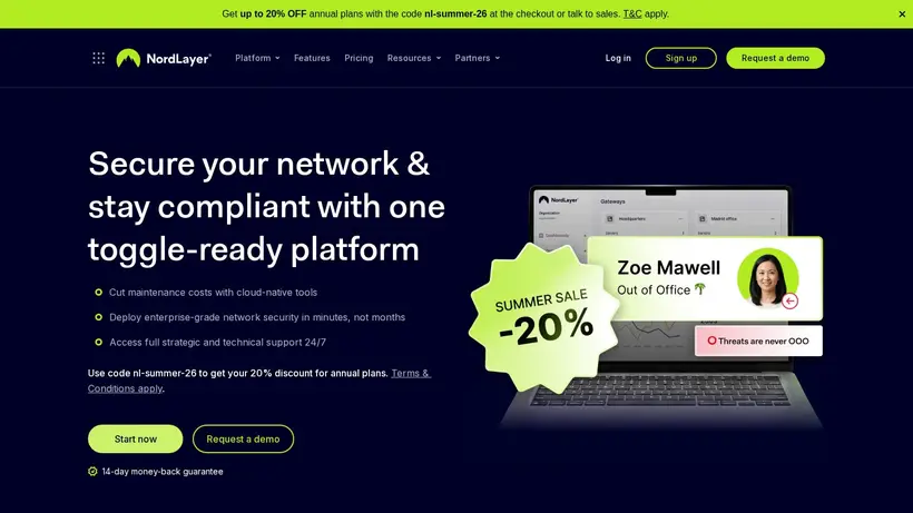 Nord Layer homepage screenshot