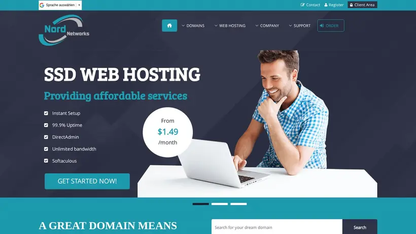 Nord Networks homepage screenshot