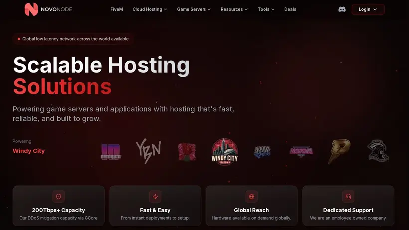 Novo Node homepage screenshot