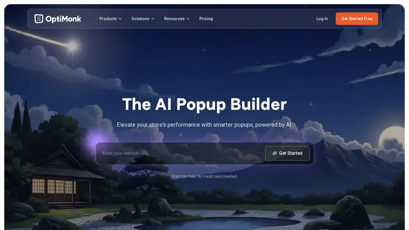 Opti Monk homepage screenshot