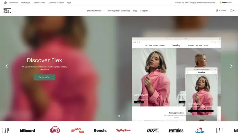 Out of the Sandbox homepage screenshot