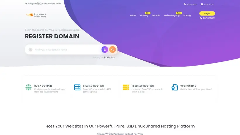 Promo Hosts homepage screenshot