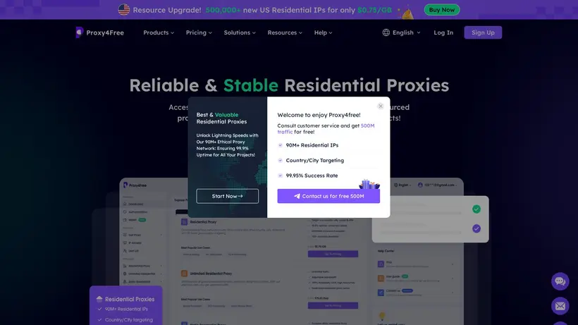 Proxy 4 Free homepage screenshot