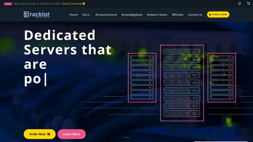 Rack Lot homepage screenshot