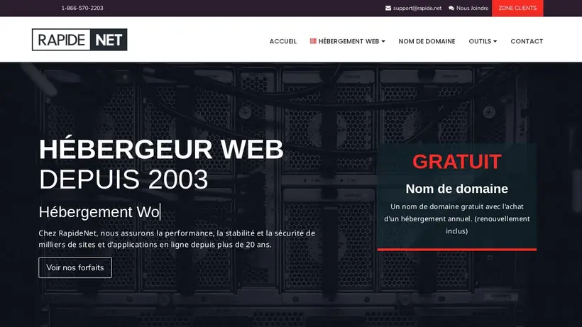 Rapide NET homepage screenshot