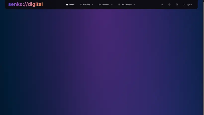 Senko Digital homepage screenshot