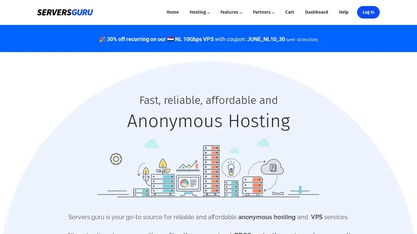 Servers Guru homepage screenshot