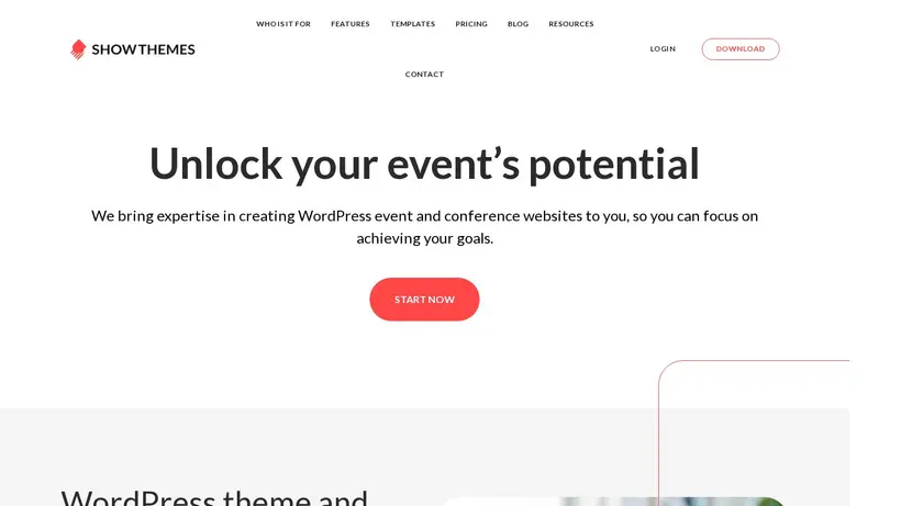 Show Themes homepage screenshot
