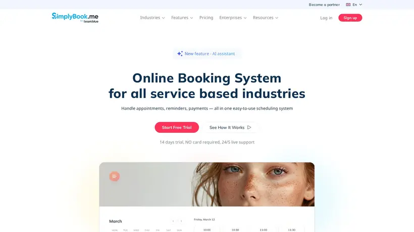 Simply Book homepage screenshot