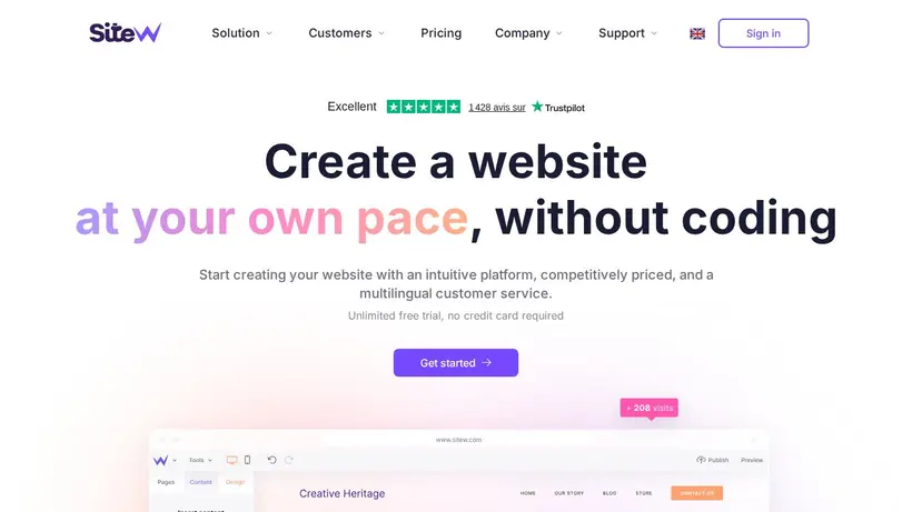 Site W homepage screenshot