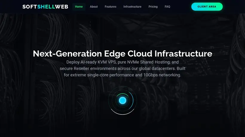 SoftShellWeb homepage screenshot