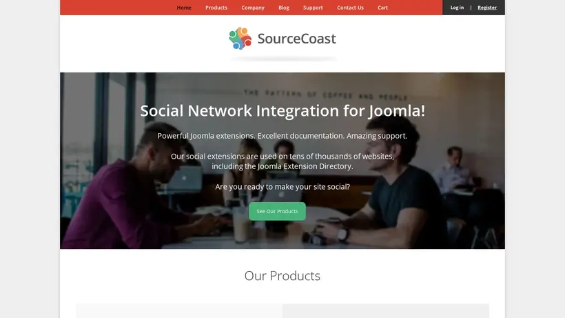 SourceCoast homepage screenshot