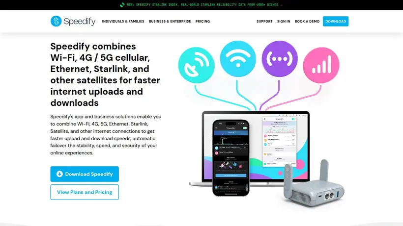 Speedify homepage screenshot