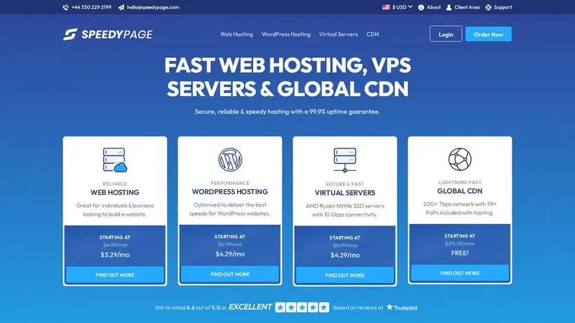Speedy Page homepage screenshot