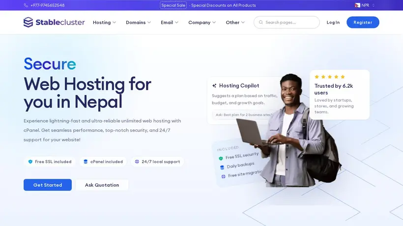 Stable Cluster homepage screenshot