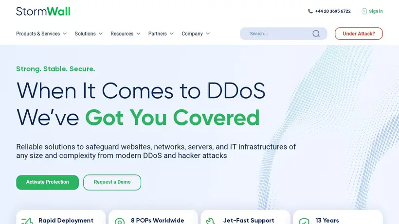 Stormwall Network homepage screenshot