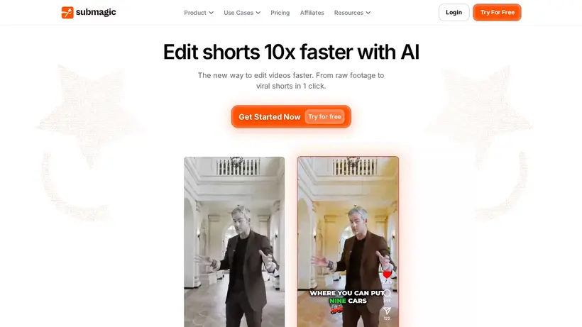 Submagic homepage screenshot