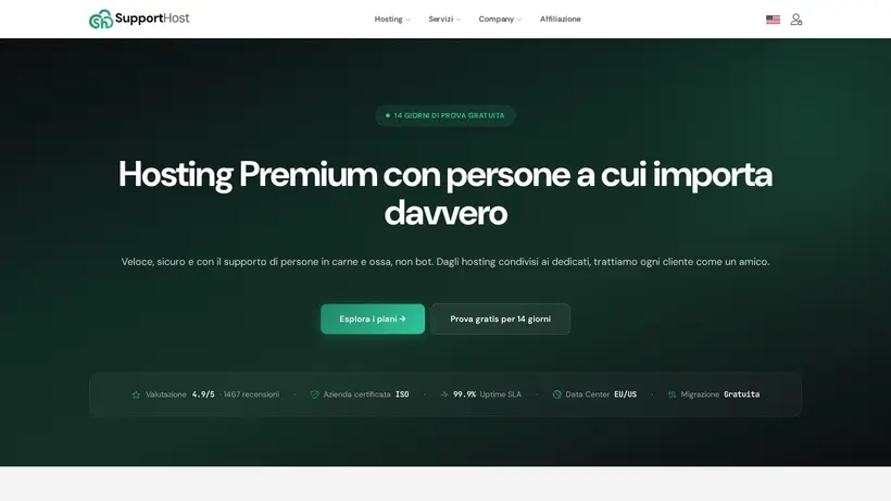 Support Host IT homepage screenshot