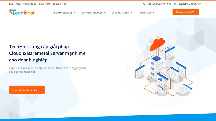 Tech Host homepage screenshot