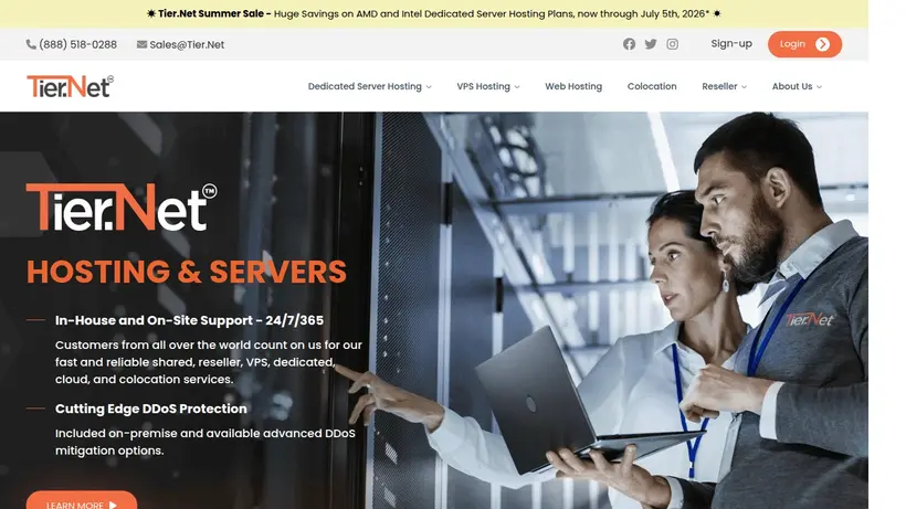 Tier homepage screenshot