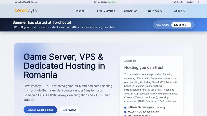 Torch Byte homepage screenshot