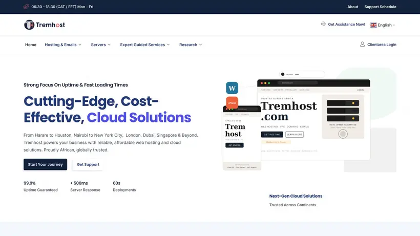 Trem Host homepage screenshot