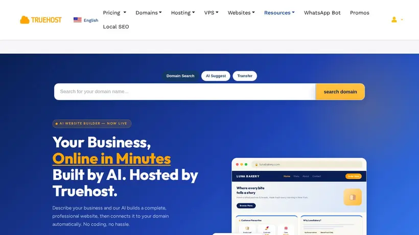 True Host homepage screenshot