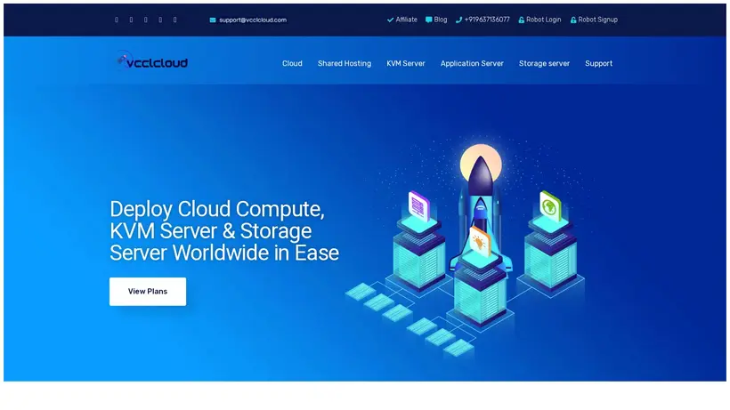 VCCL Cloud homepage screenshot