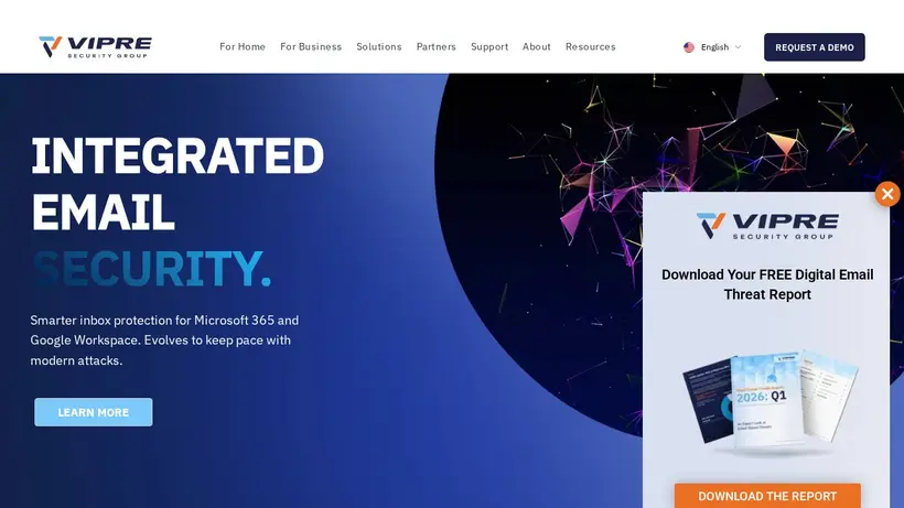 Vipre.com homepage screenshot