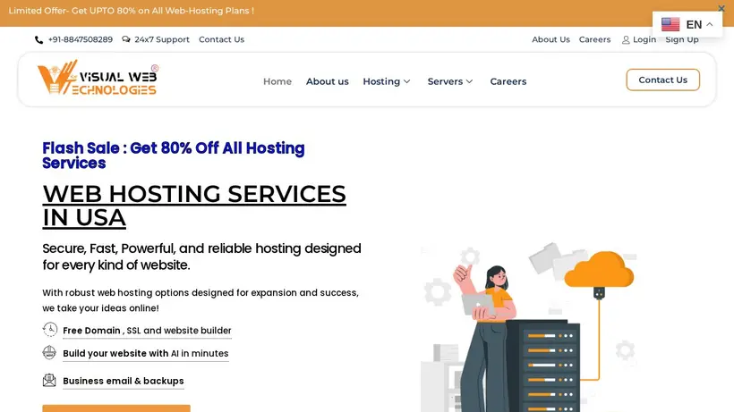Visual Web Technologies homepage screenshot