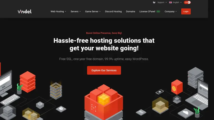 Host 1 Fire homepage screenshot