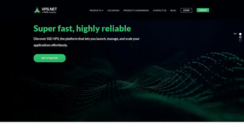 VPS NET homepage screenshot