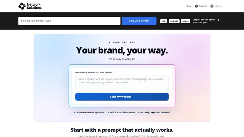 Web.com homepage screenshot