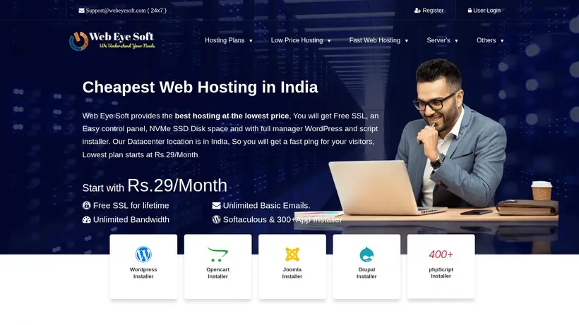 Web Eye Soft homepage screenshot