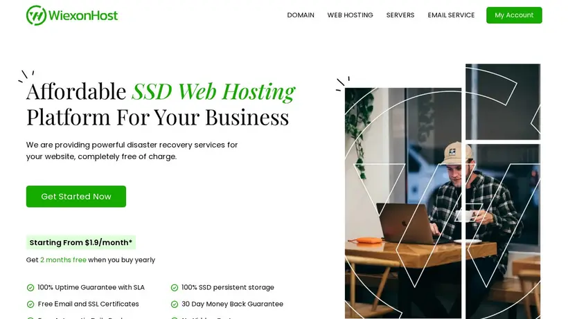 Wiexon Host homepage screenshot
