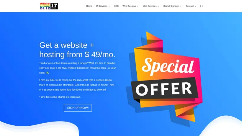 Wired Byte IT homepage screenshot