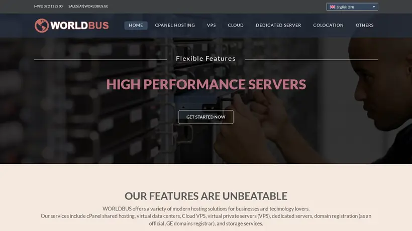 Worldbus.ge homepage screenshot