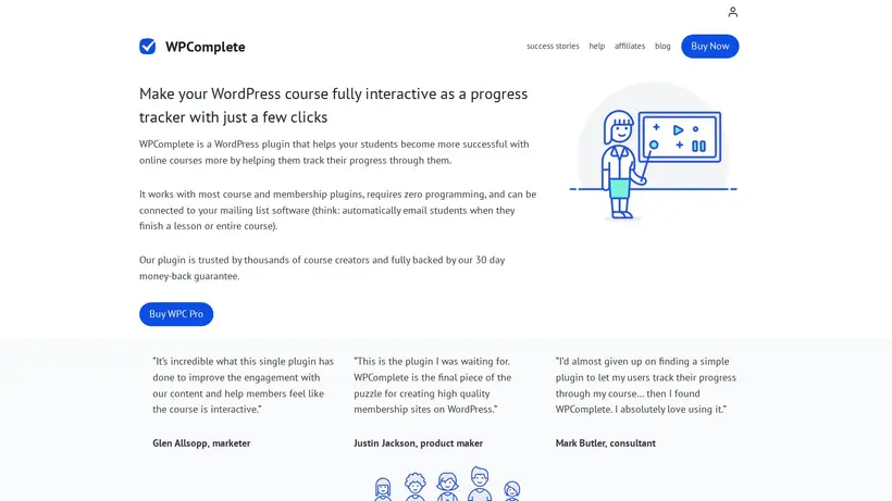 WP Complete homepage screenshot