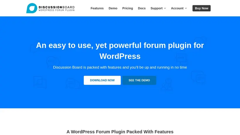 WP Discussion Board homepage screenshot