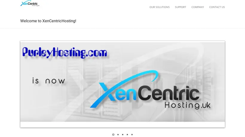 Xencentric Hosting homepage screenshot