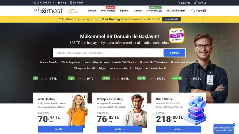 İxir Host homepage screenshot