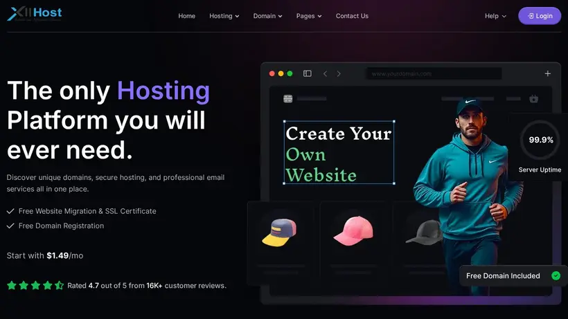 Xll Host homepage screenshot