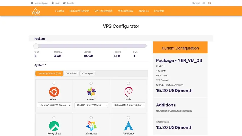 YER Cloud homepage screenshot