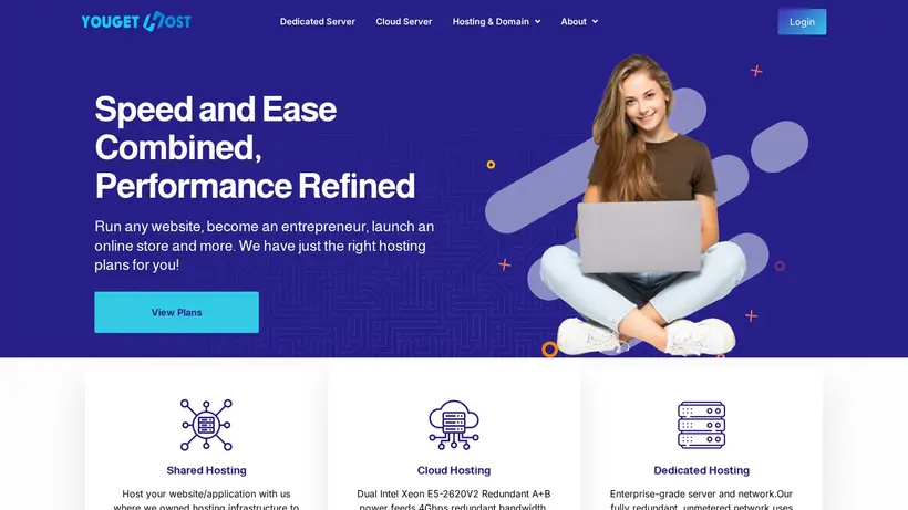 YougetHost homepage screenshot