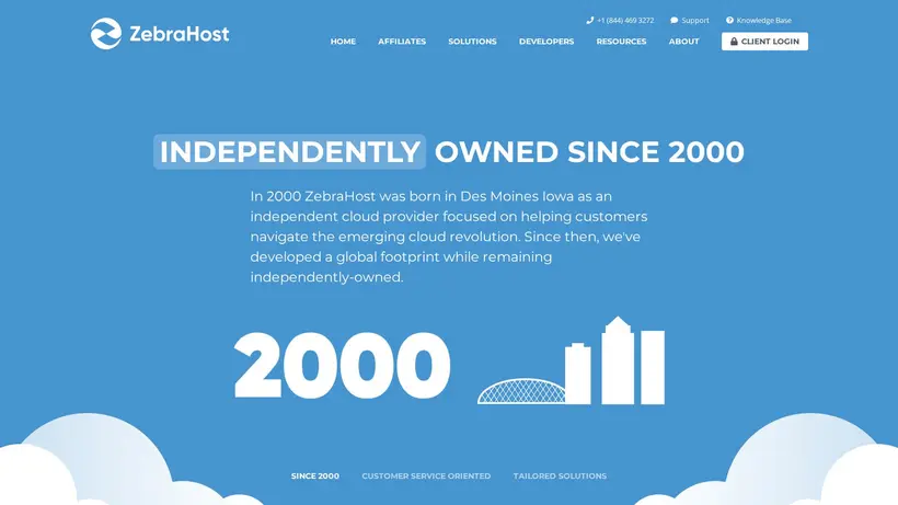 Zebra Host homepage screenshot