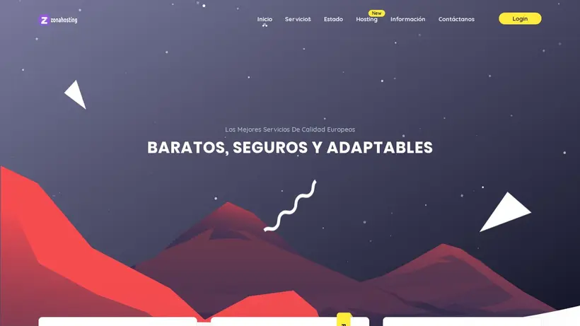 Zona Hosting homepage screenshot