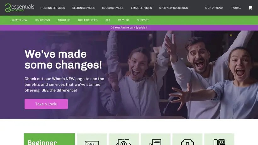 3 Essentials homepage screenshot