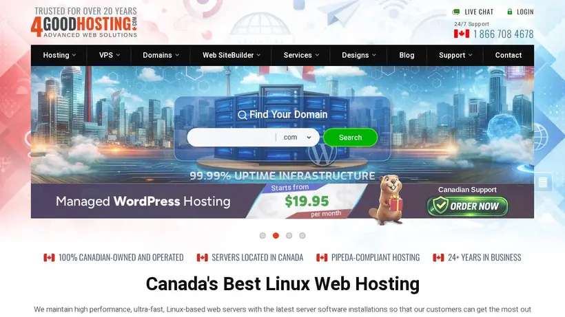 4 Good Hosting homepage screenshot