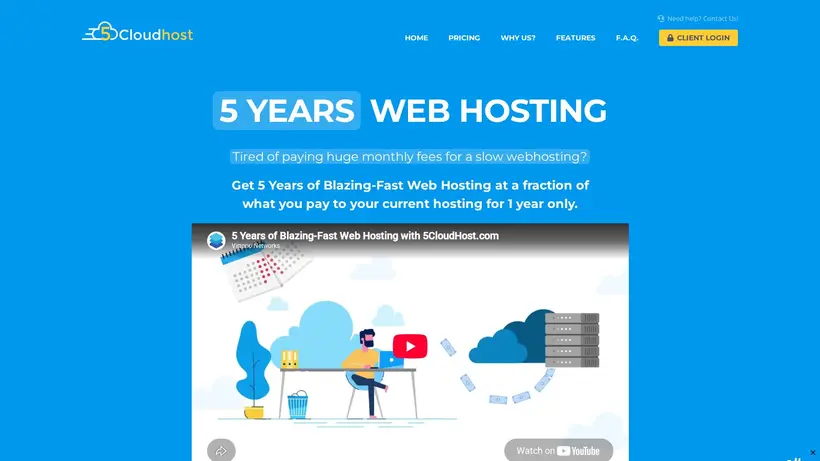 5 CloudHost homepage screenshot