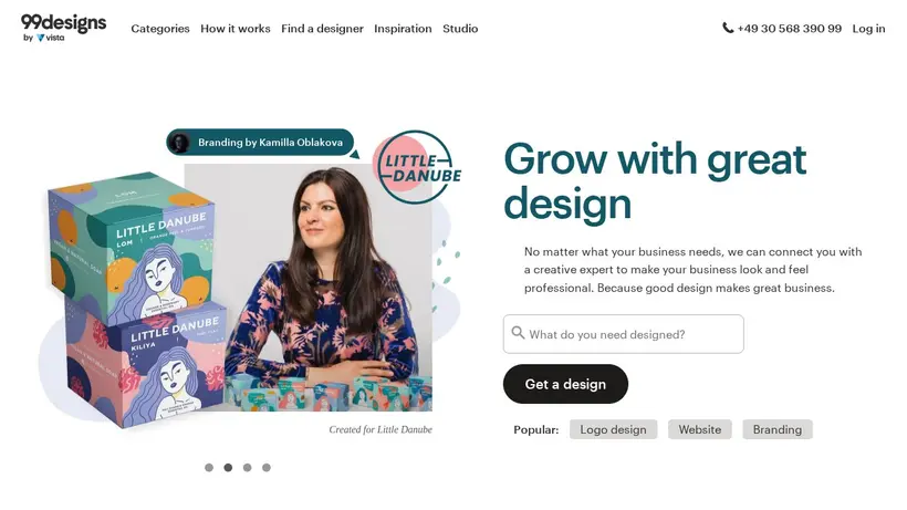 99Designs Austria homepage screenshot